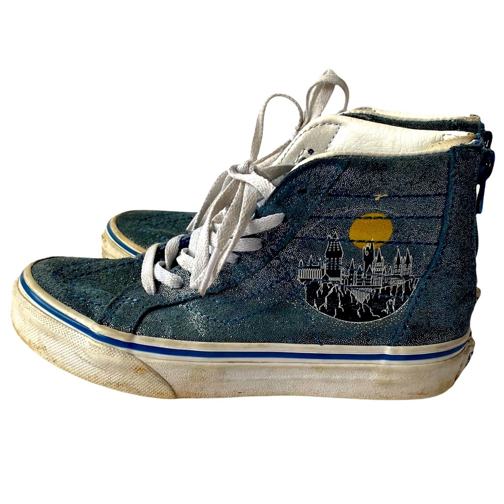 Vans Hi-top Harry Potter Castle Sk8-Hi Zip Leather Blue/Silvery Shoes Size 1